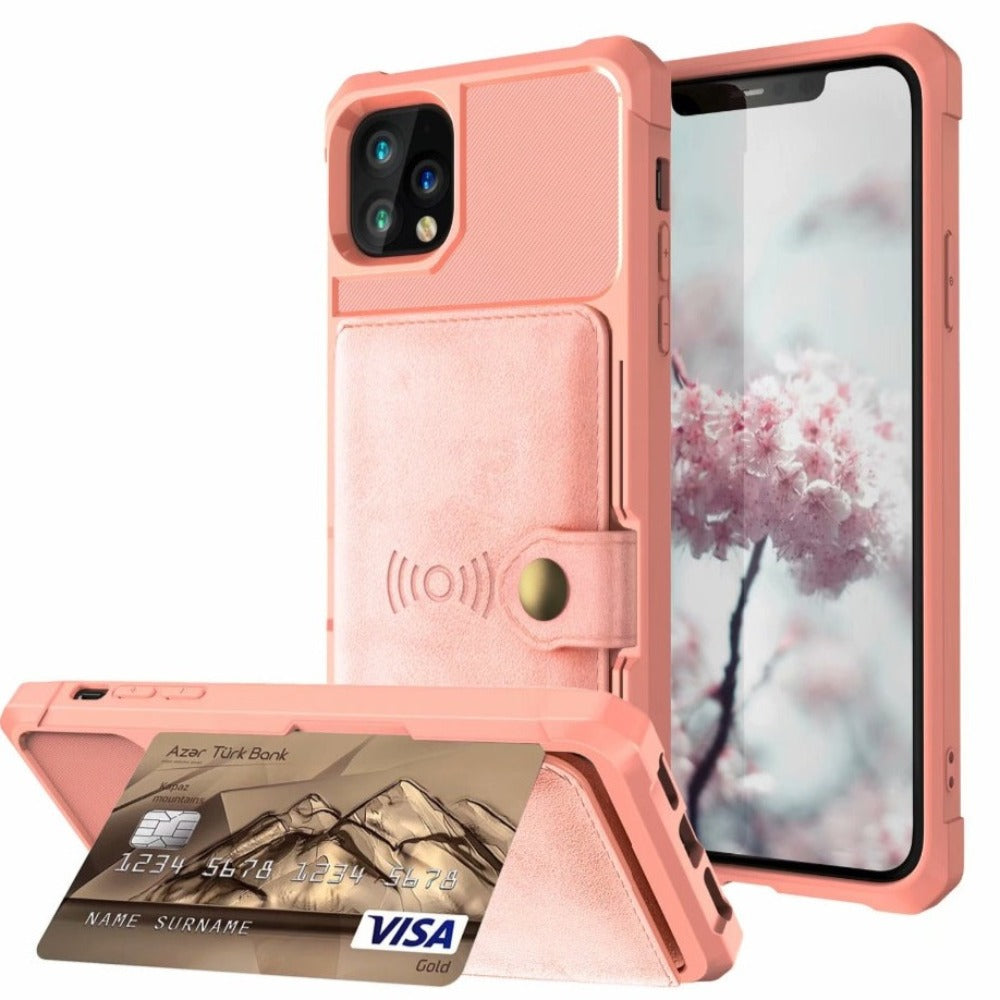 Magnetic Leather Wallet Armor Case for iPhone - Ensuring Complete 360-Degree Protection