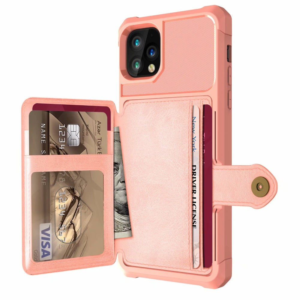 Magnetic Leather Wallet Armor Case for iPhone - Ensuring Complete 360-Degree Protection