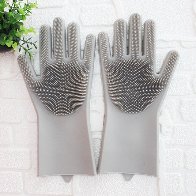 Silicone Multi-Purpose Cleaning Gloves for Scrubbing