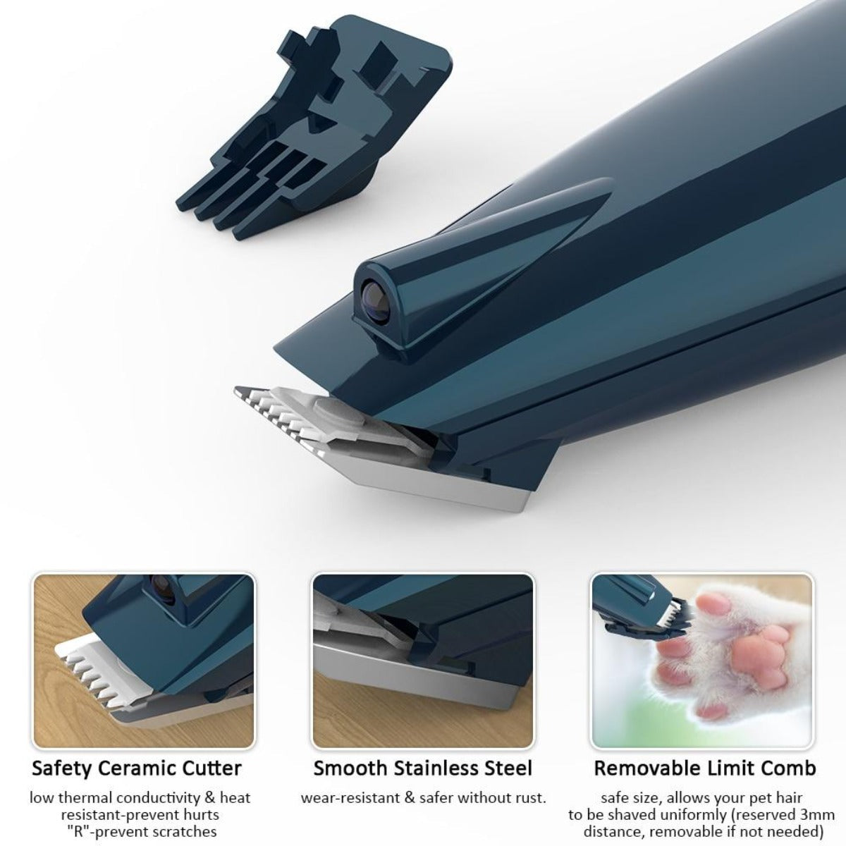 LED Light Pet Grooming Clippers for Paws and Fur Trimming