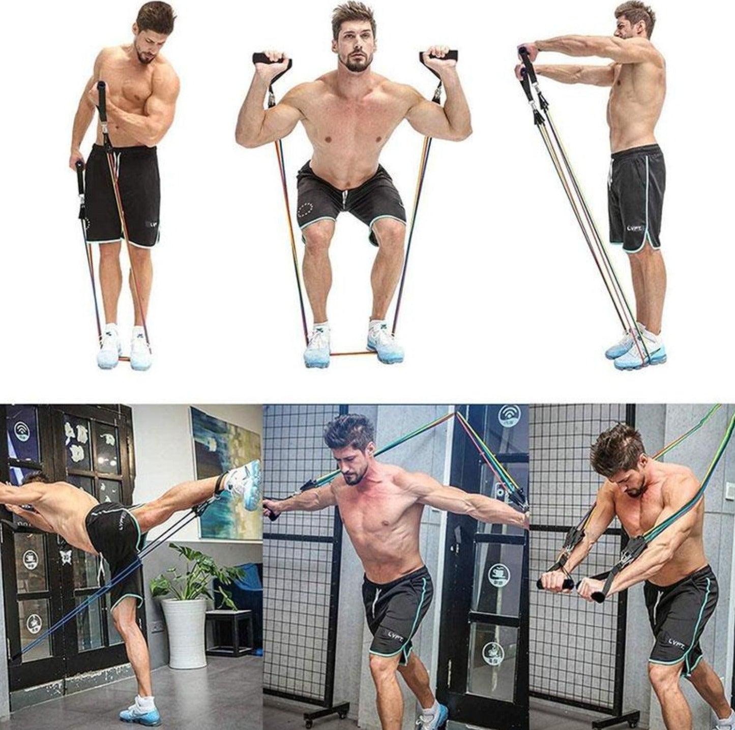 11 PCS Fitness Resistance Band Set for Home Workouts