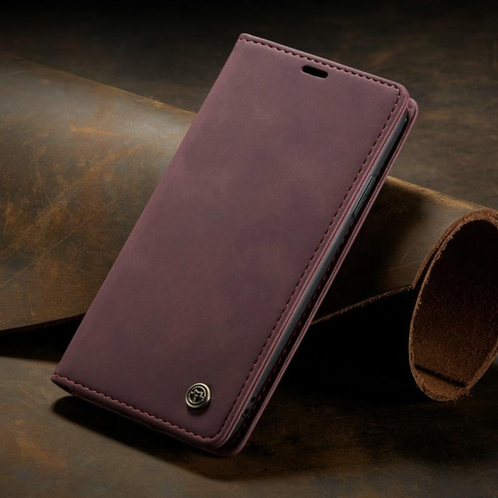 Luxurious Flip Wallet Case with Magnetic Closure for iPhone