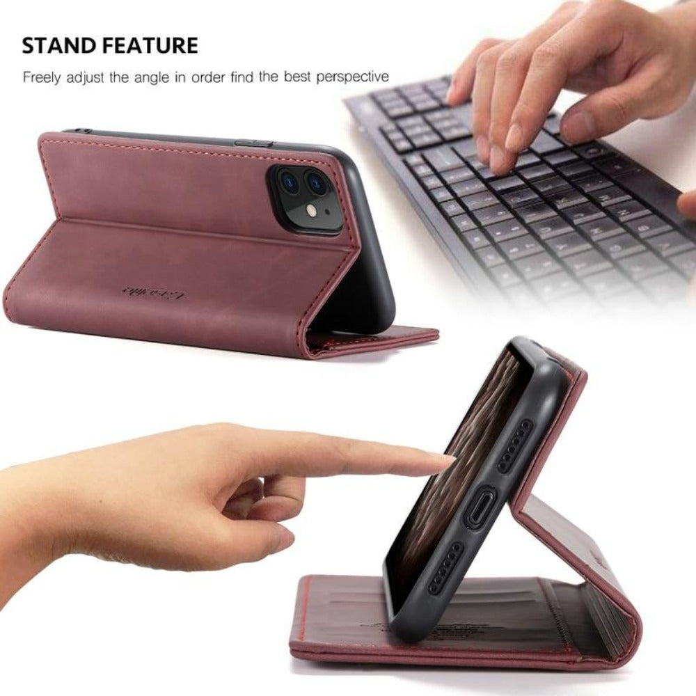 Luxurious Flip Wallet Case with Magnetic Closure for iPhone