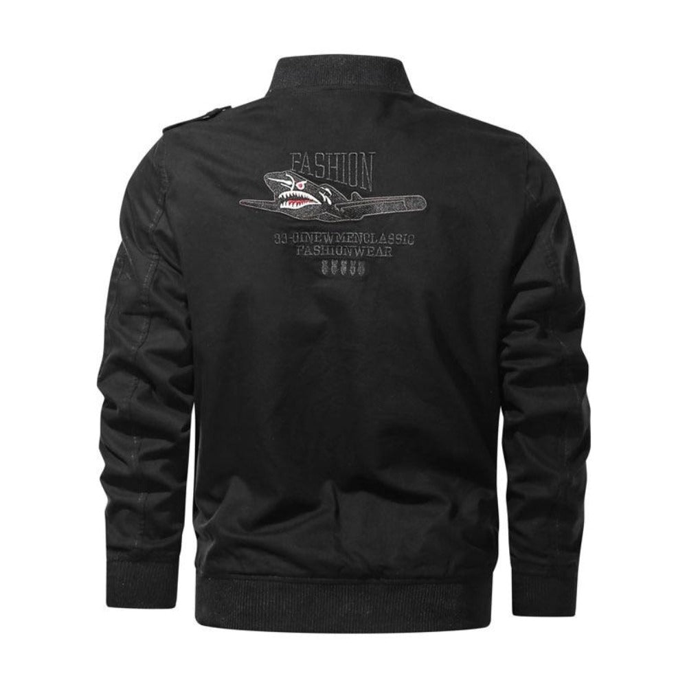 Military Aviator Zip-Up Jacket for Men