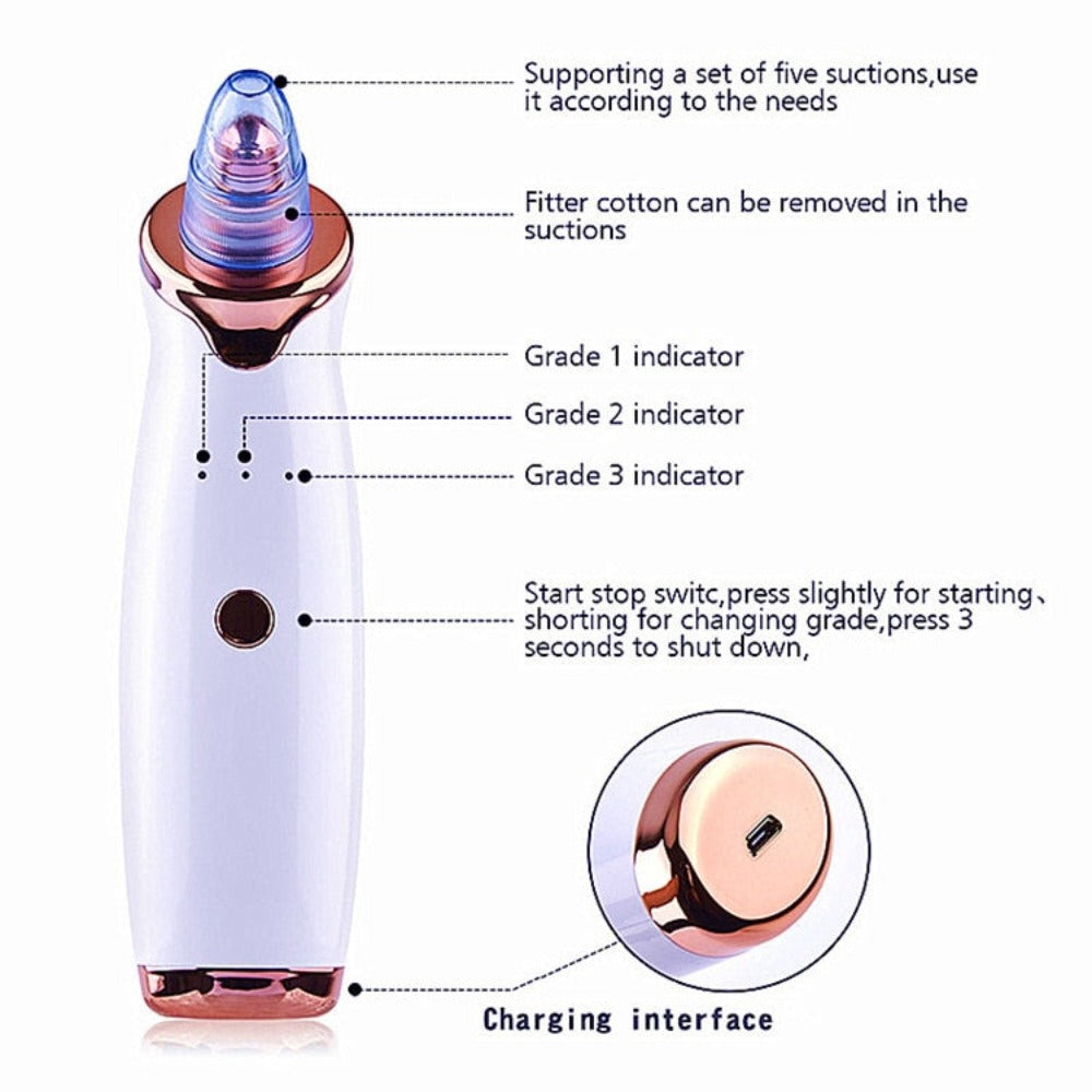 Electric Vacuum Blackhead Remover Device