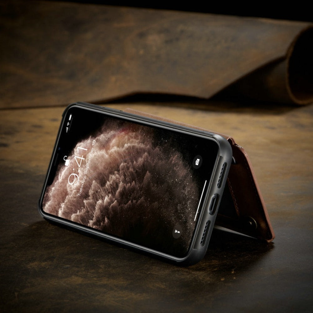 Slim Back Case with Zipper for iPhone 11 to 15 Series