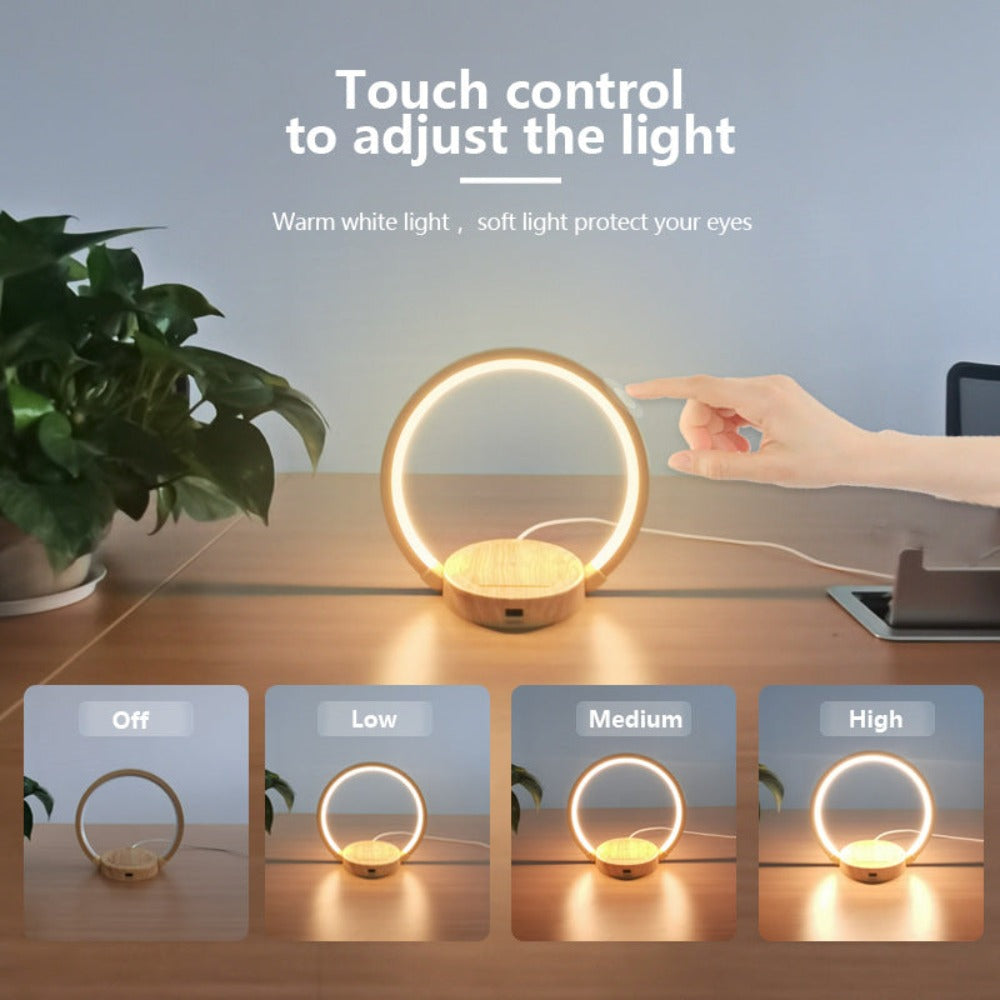 Wireless Charging LED Table Lamp for Smartphones with 15W Output