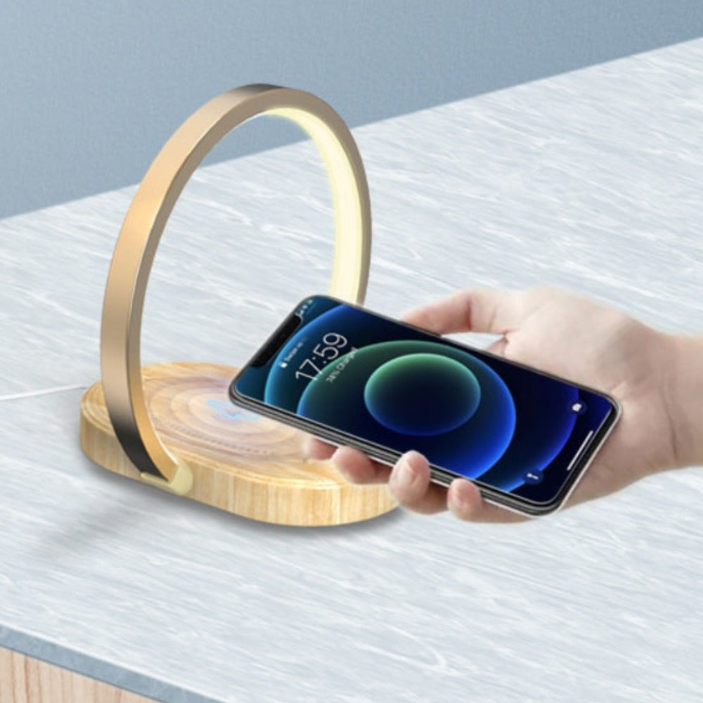 Wireless Charging LED Table Lamp for Smartphones with 15W Output