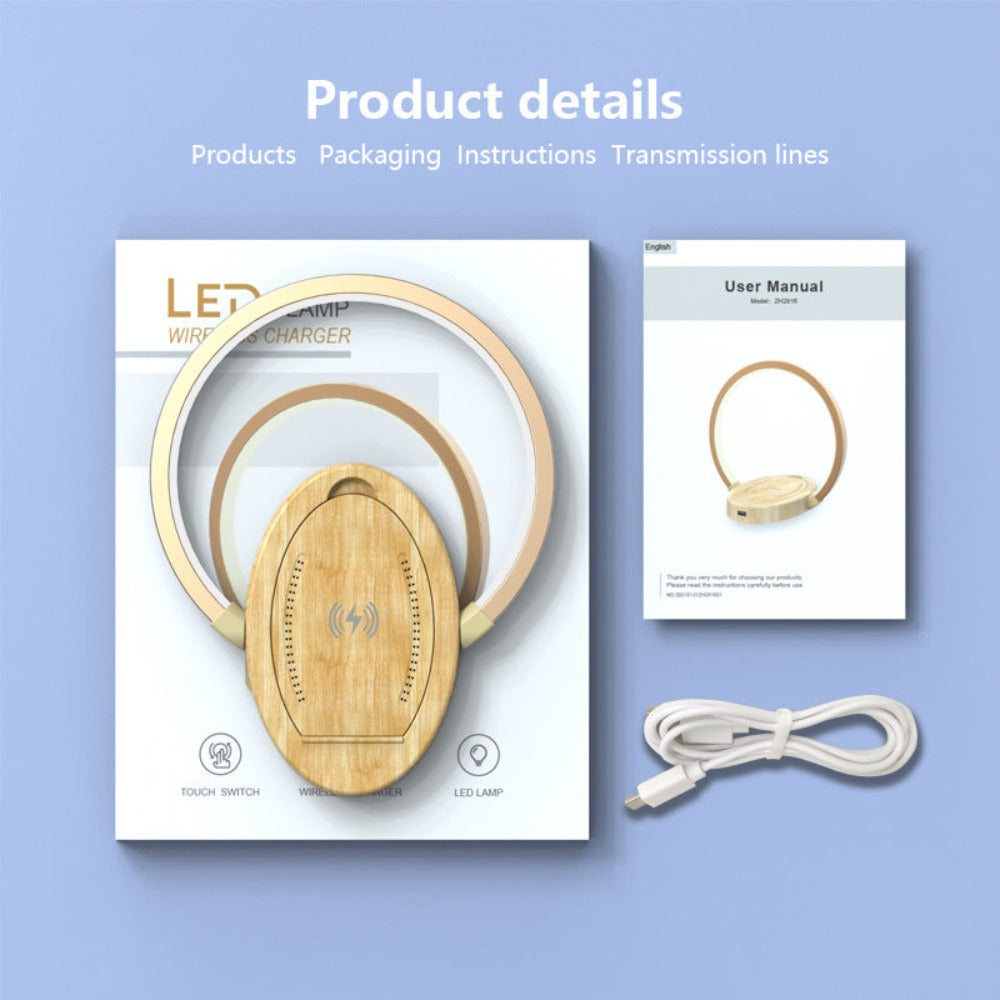 Wireless Charging LED Table Lamp for Smartphones with 15W Output