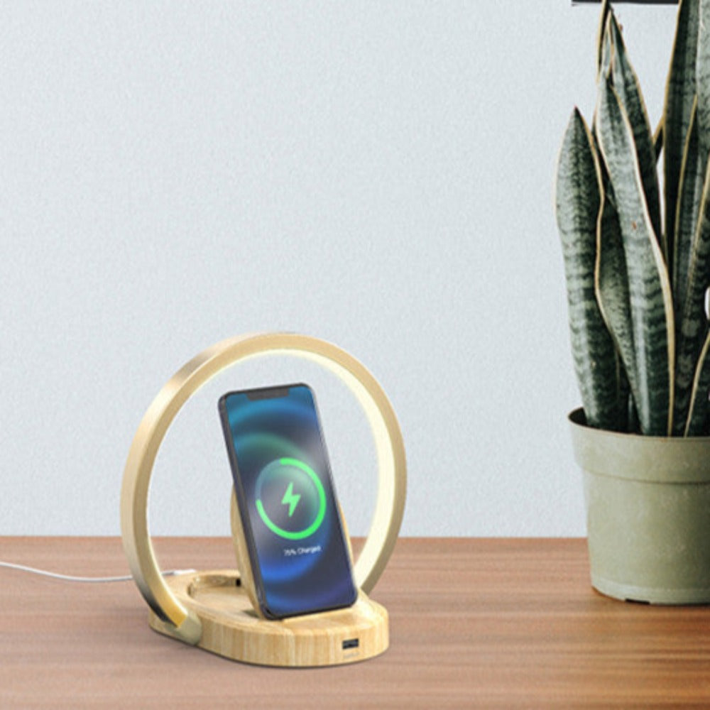 Wireless Charging LED Table Lamp for Smartphones with 15W Output
