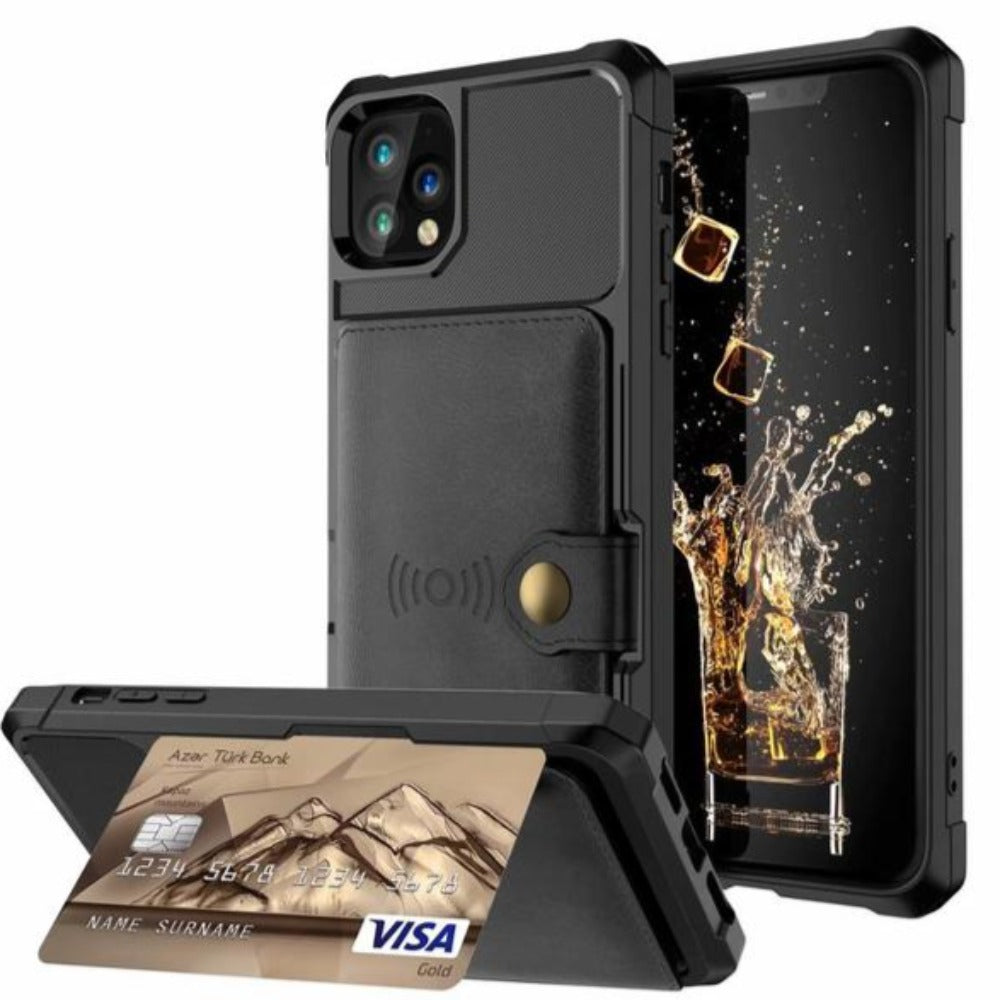 Magnetic Leather Wallet Armor Case for iPhone - Ensuring Complete 360-Degree Protection