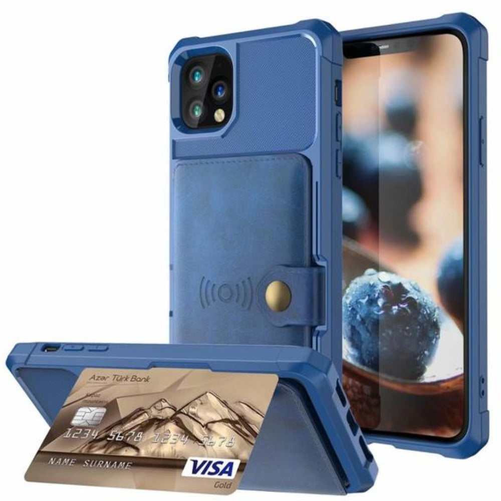 Magnetic Leather Wallet Armor Case for iPhone - Ensuring Complete 360-Degree Protection