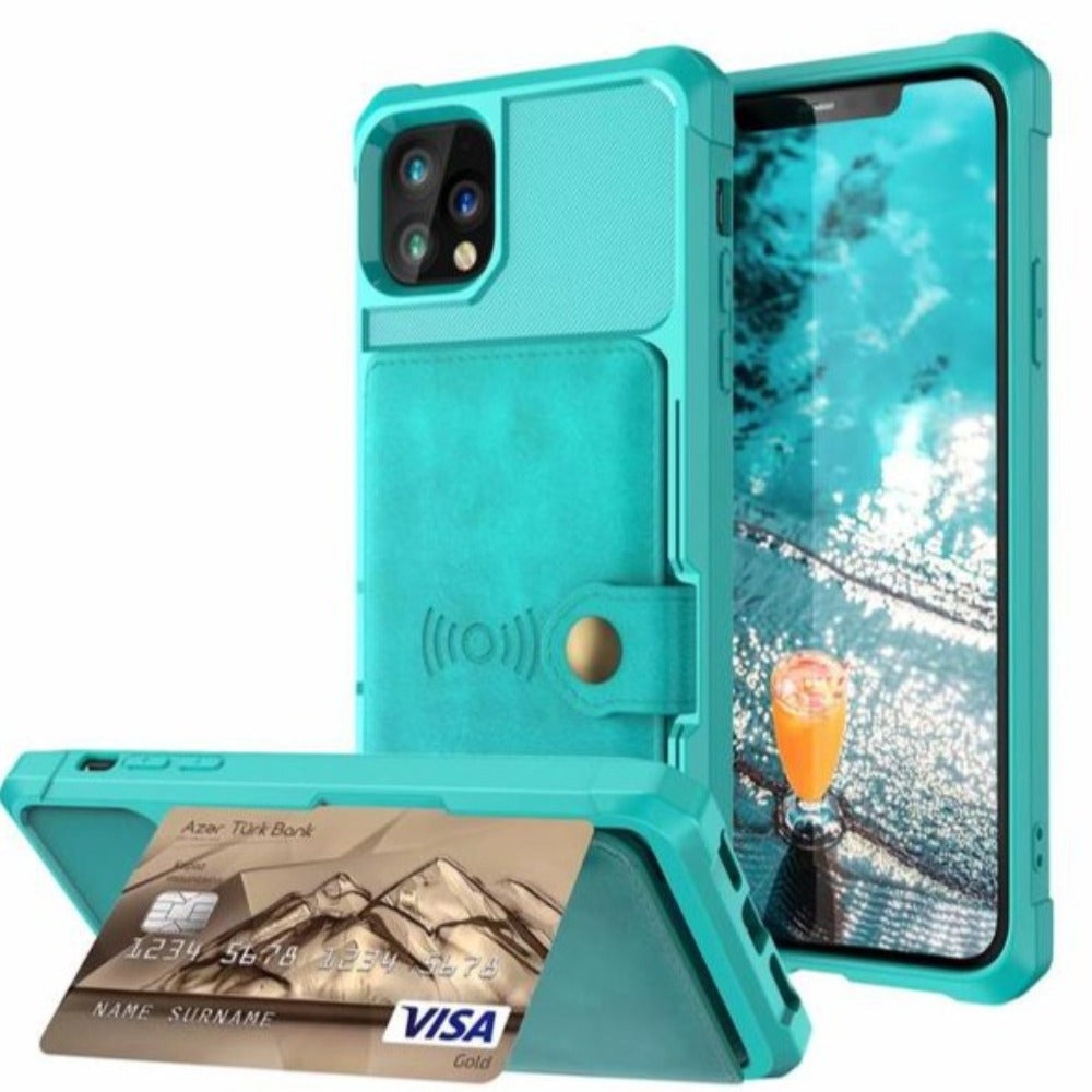 Magnetic Leather Wallet Armor Case for iPhone - Ensuring Complete 360-Degree Protection