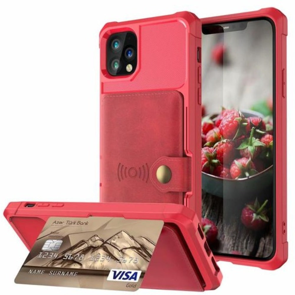 Magnetic Leather Wallet Armor Case for iPhone - Ensuring Complete 360-Degree Protection