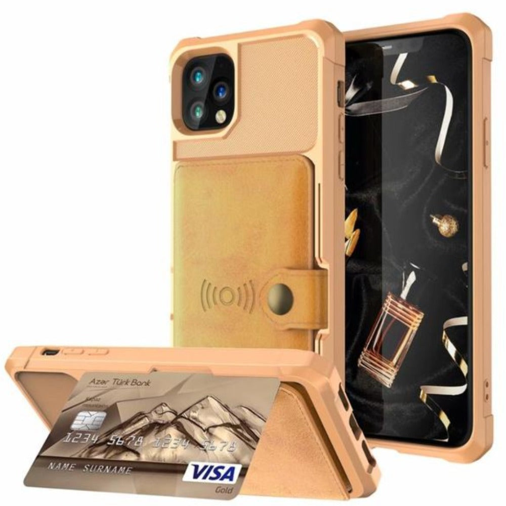 Magnetic Leather Wallet Armor Case for iPhone - Ensuring Complete 360-Degree Protection