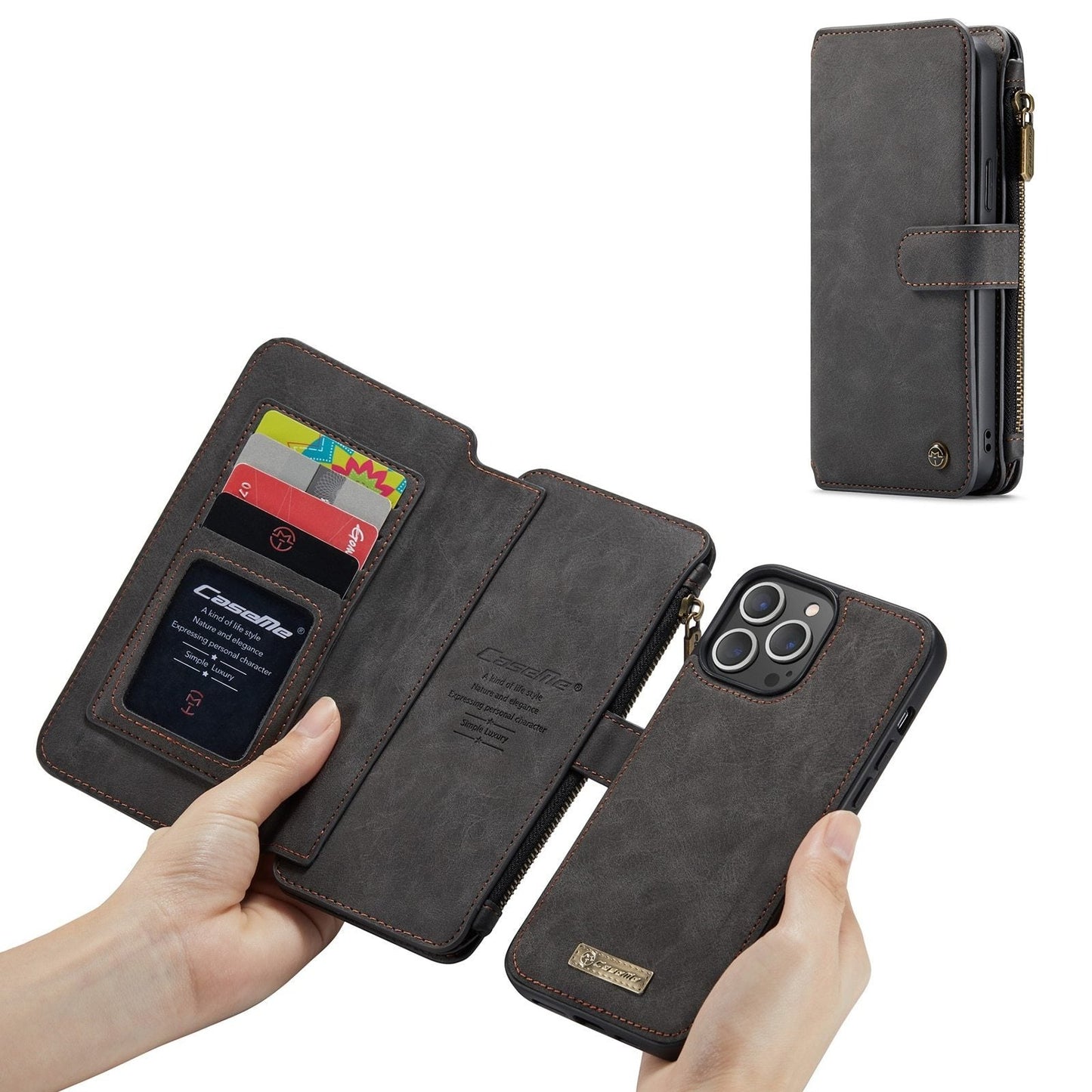 iPhone Leather Flip Wallet Case