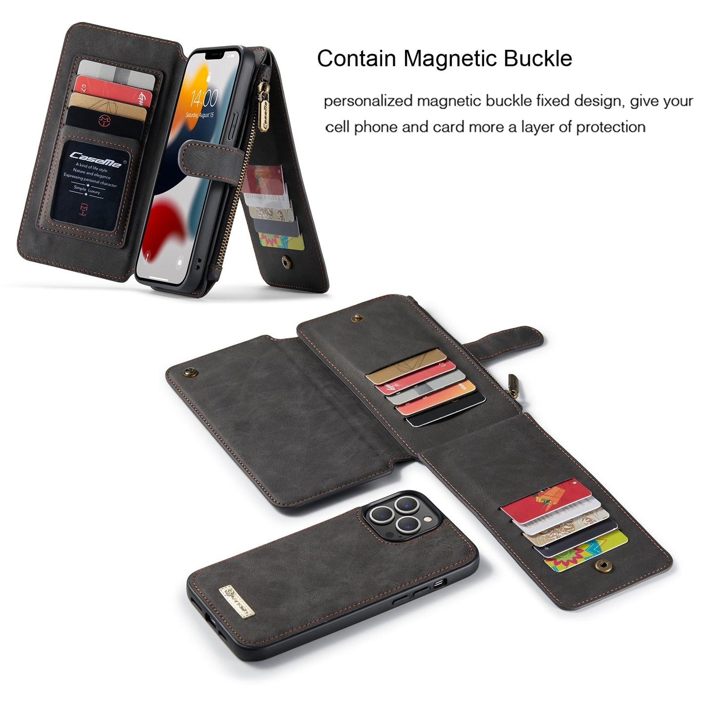iPhone Leather Flip Wallet Case