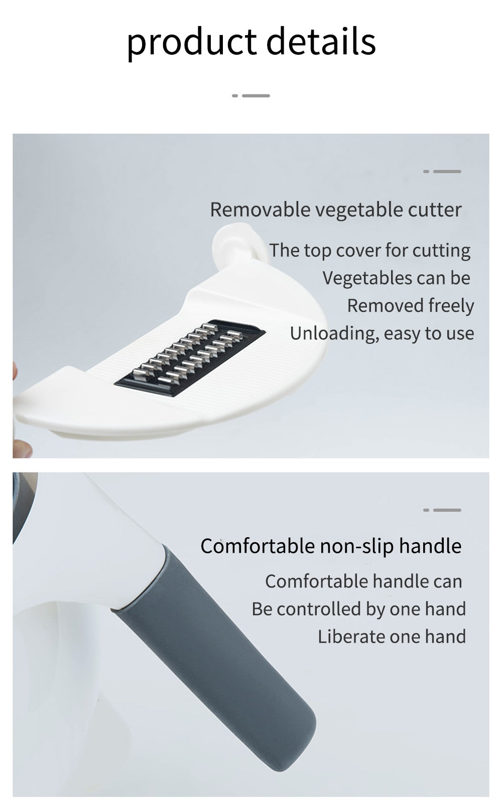 Stainless Steel Vegetable Slicer with Multi-Functional Draining Basket