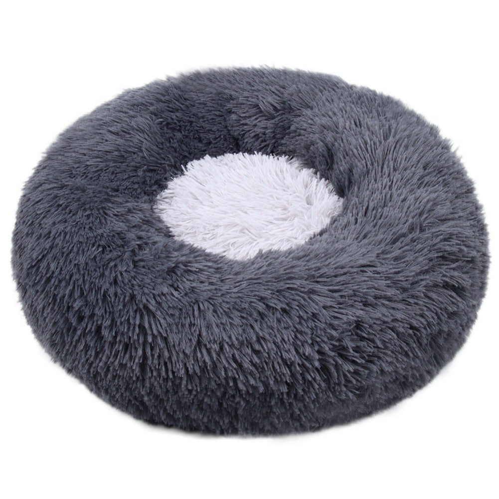 Ultra Plush Round Pet Bed with Soft Long Fur