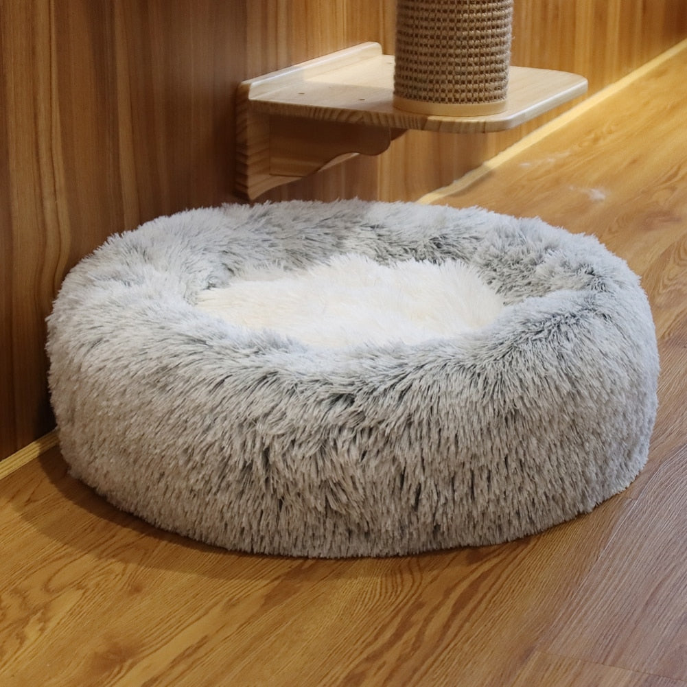 Ultra Plush Round Pet Bed with Soft Long Fur