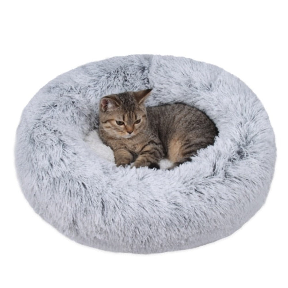 Ultra Plush Round Pet Bed with Soft Long Fur