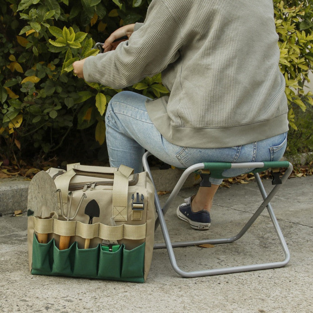 Detachable Mini Chair Multi Purpose Gardening Tool Organizer Bag