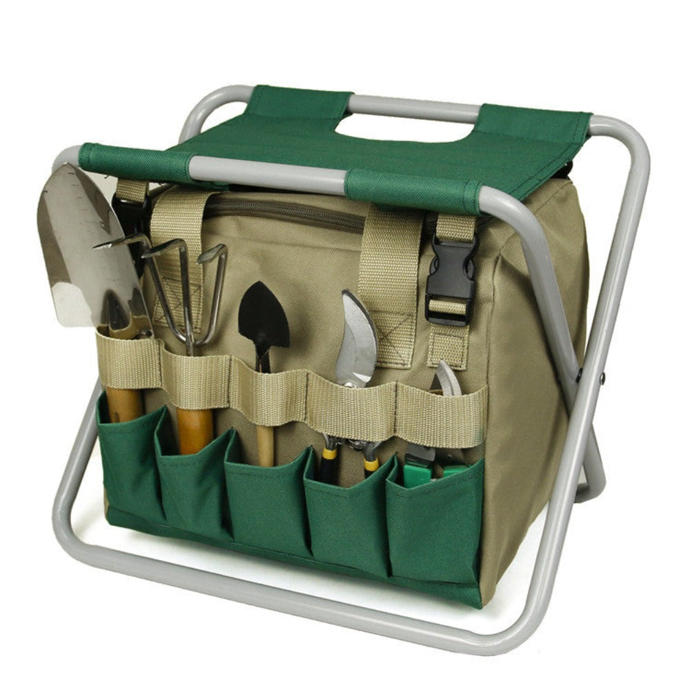 Detachable Mini Chair Multi Purpose Gardening Tool Organizer Bag