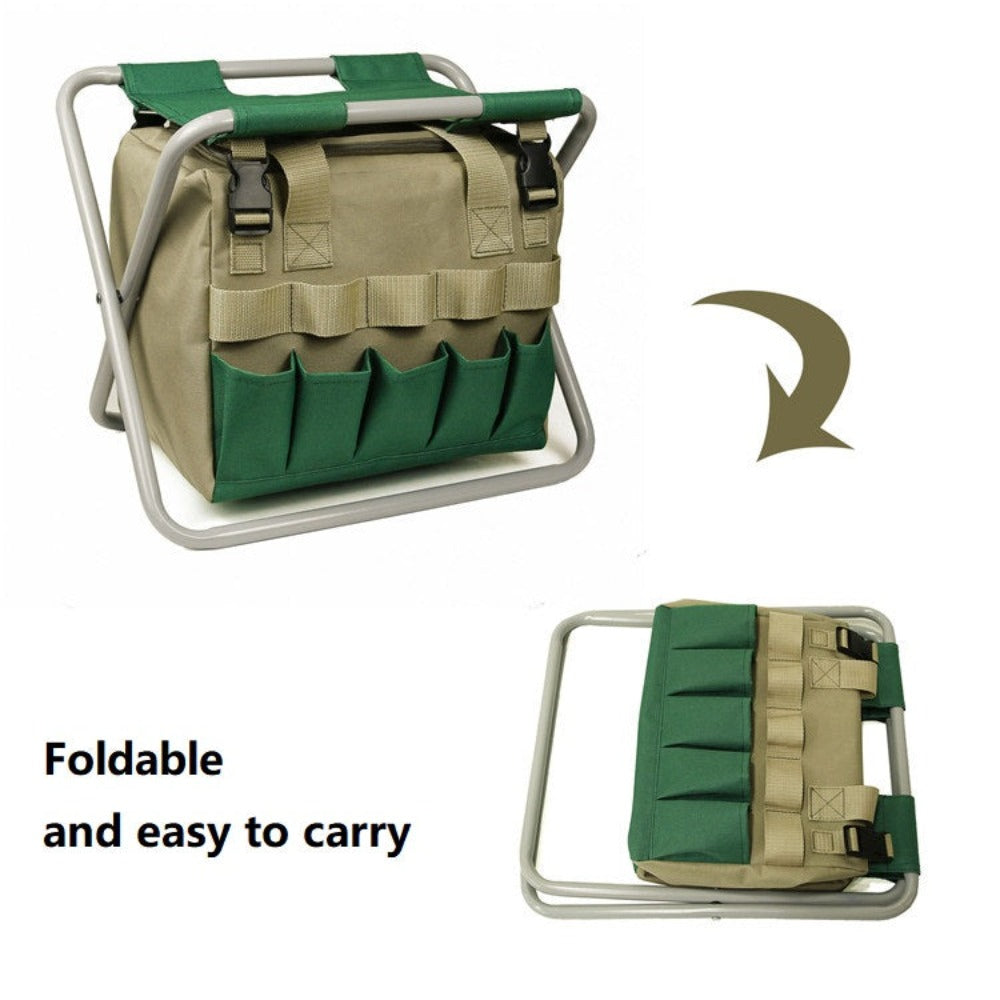 Detachable Mini Chair Multi Purpose Gardening Tool Organizer Bag