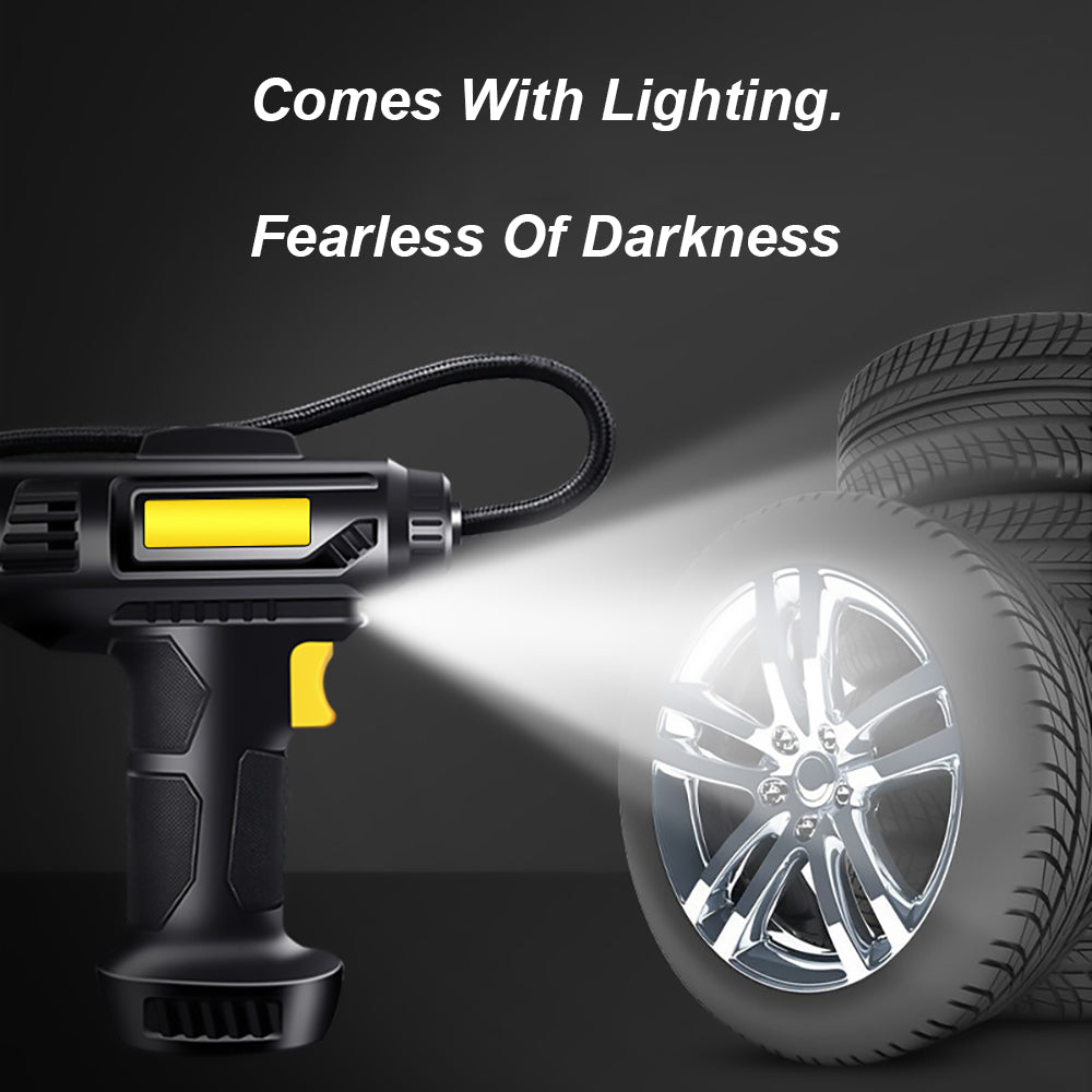 12V Air Compressor Pump with Portable Design and LED Light