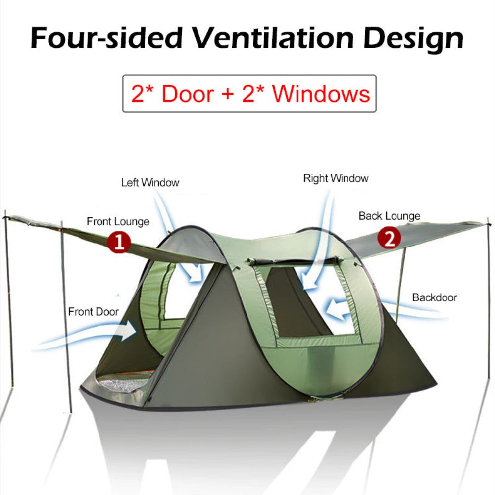 Spacious Automatic Tent for 4-5 Individuals
