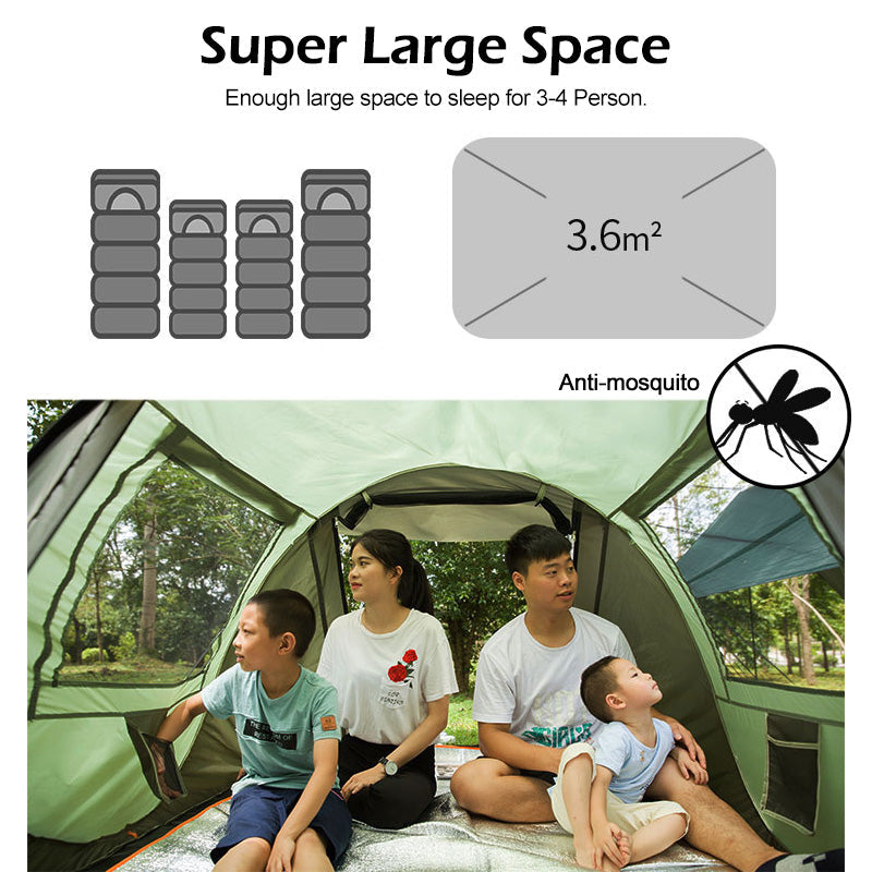 Spacious Automatic Tent for 4-5 Individuals
