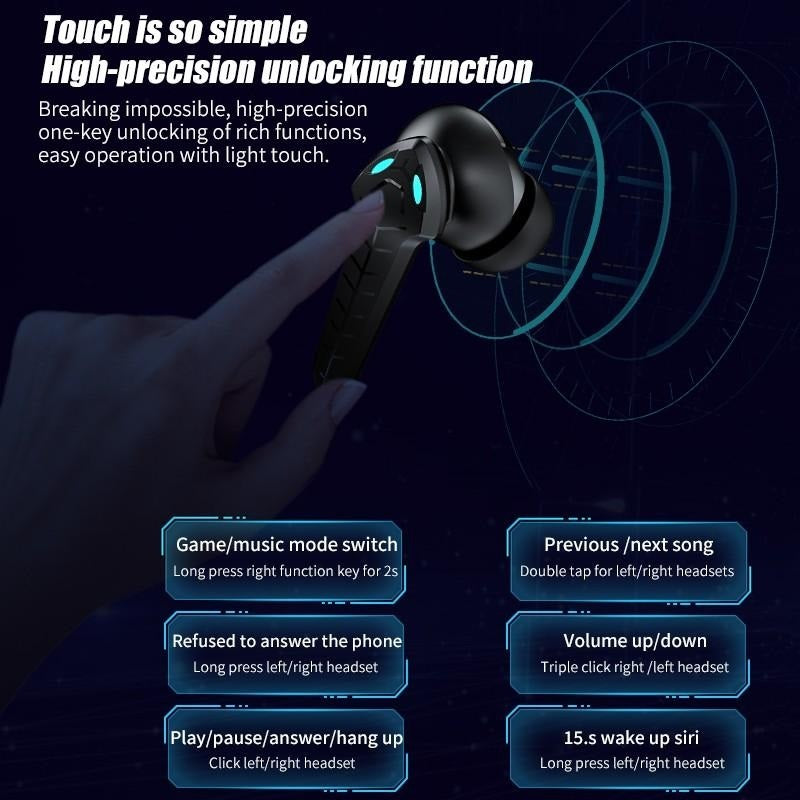 Dragon Wireless Stereo Gaming Earbuds with Active Noise Cancellation