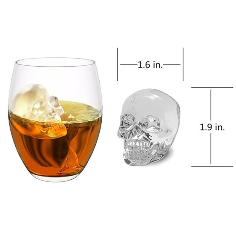 Skull Shape Ice Cube Mold for Spooky Skeleton Themed Beverages