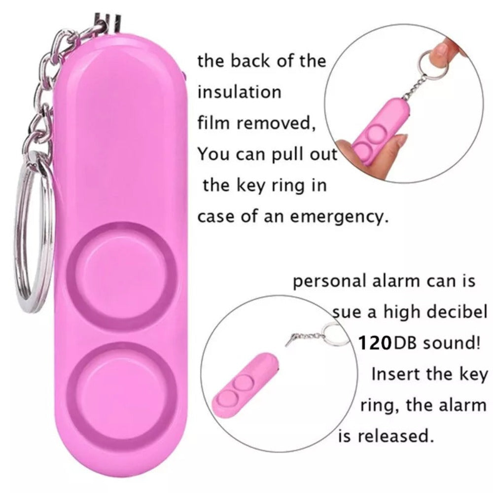 2 Pieces Personal Safety Alarm Keychain - Loud Dual Speaker for Self Defense (120dB)
