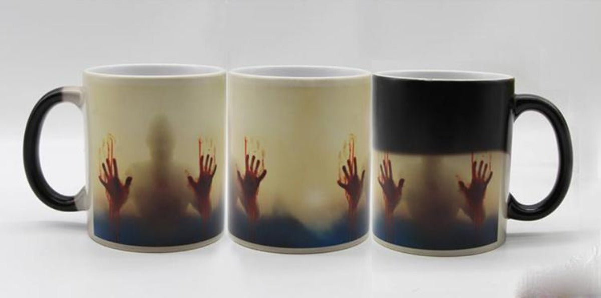 Ceramic Mug with Enchanting Zombie Image Transformation