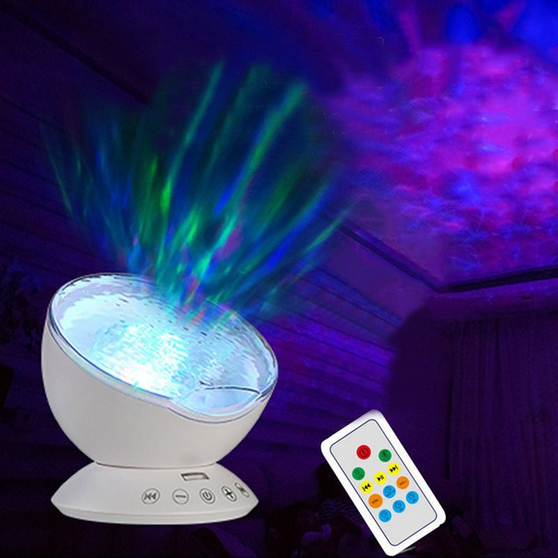 LED Ocean Wave Projector Speaker with Remote Control - High-Quality