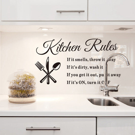 Kitchen Rules Design Set of 3 Removable Wall Decals for the Kitchen