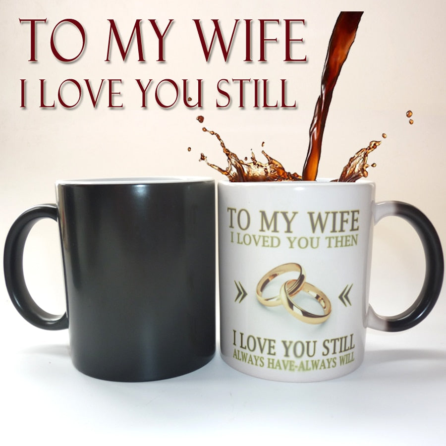 Color Changing Heat Sensitive Ceramic Mug - A Unique Wedding Anniversary Gift Idea