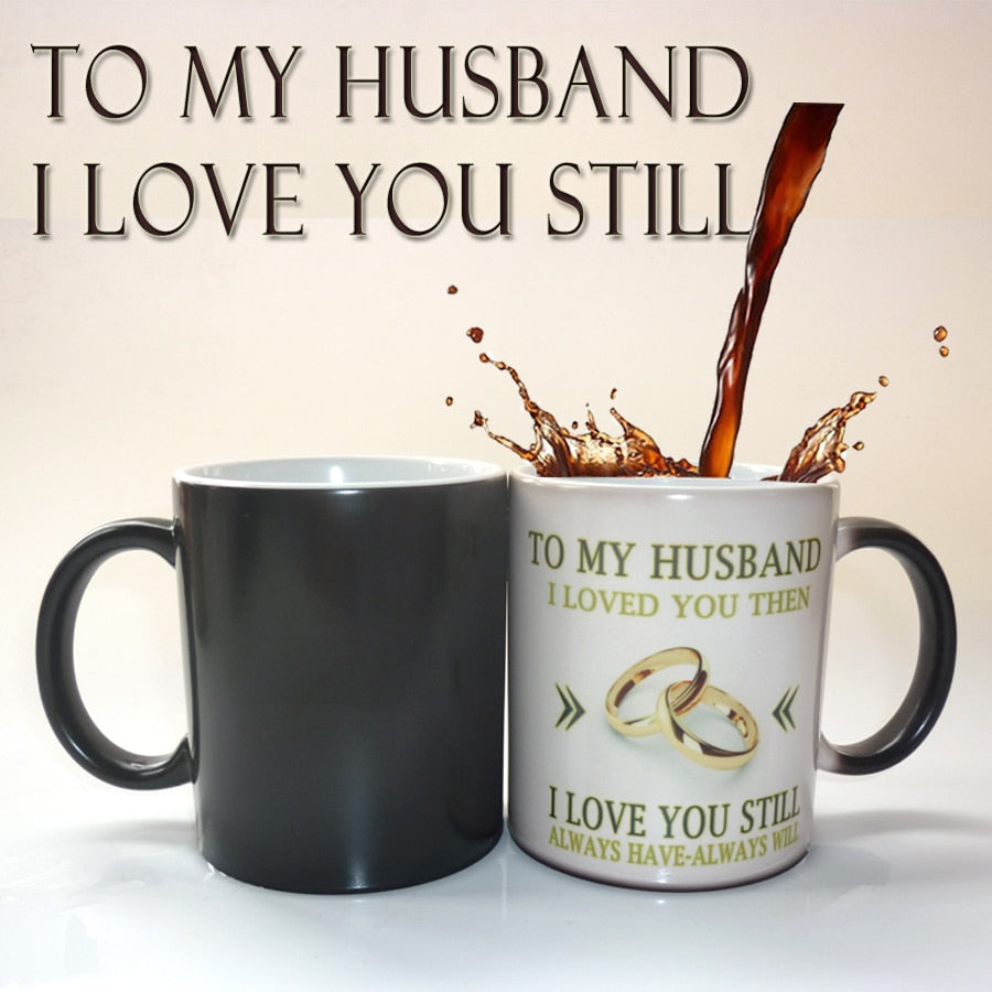 Color Changing Heat Sensitive Ceramic Mug - A Unique Wedding Anniversary Gift Idea