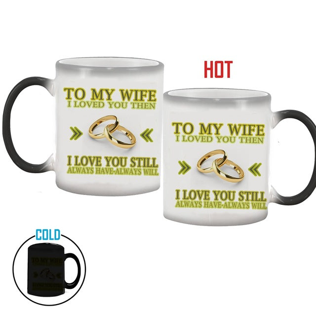 Color Changing Heat Sensitive Ceramic Mug - A Unique Wedding Anniversary Gift Idea