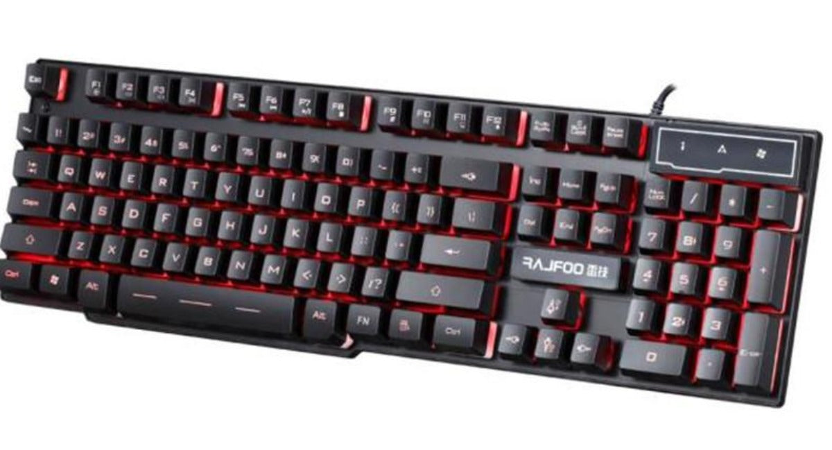 PC Gaming Keyboard with 3 Color LED Backlight and Alpha 3C USB Connectivity for Ninja Dragons