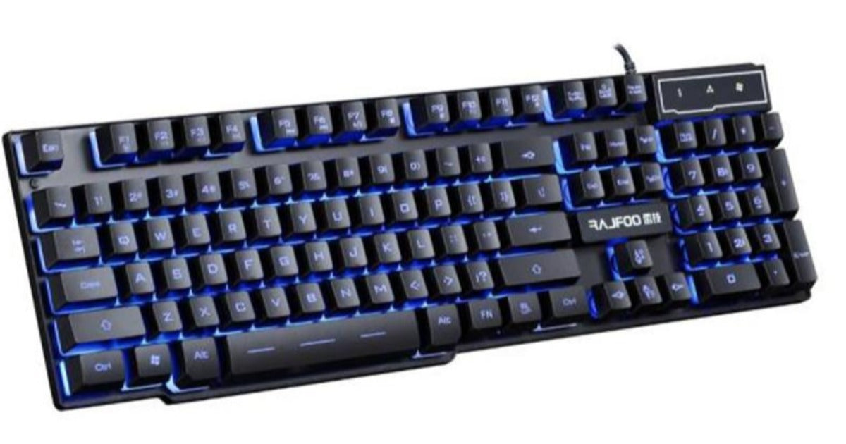 PC Gaming Keyboard with 3 Color LED Backlight and Alpha 3C USB Connectivity for Ninja Dragons