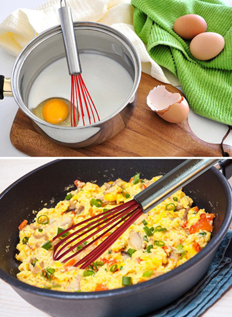 Silicone Egg Beater Set - 4 Piece Set with Non-Stick Feature