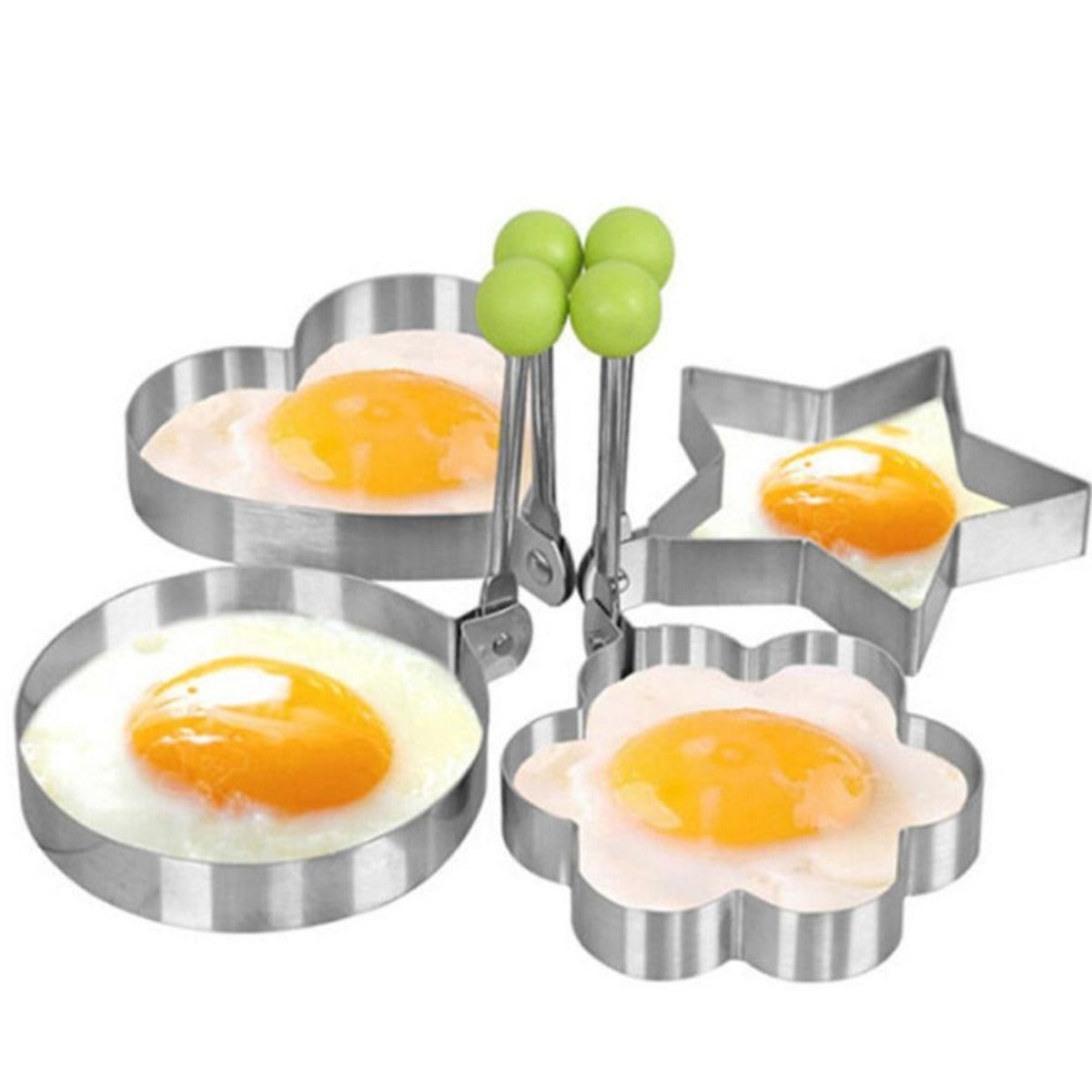 Stainless Steel Pancake Shaping Mold Set - 4 Pieces