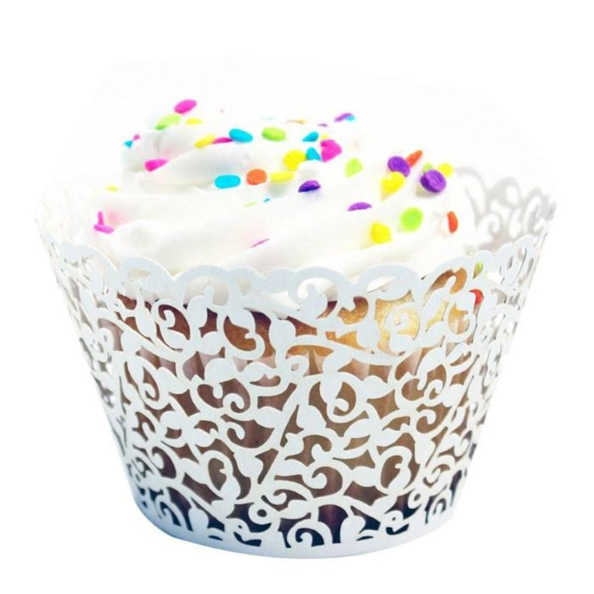 100-piece set of Delicate Vine Laser Cut Cupcake Wrappers