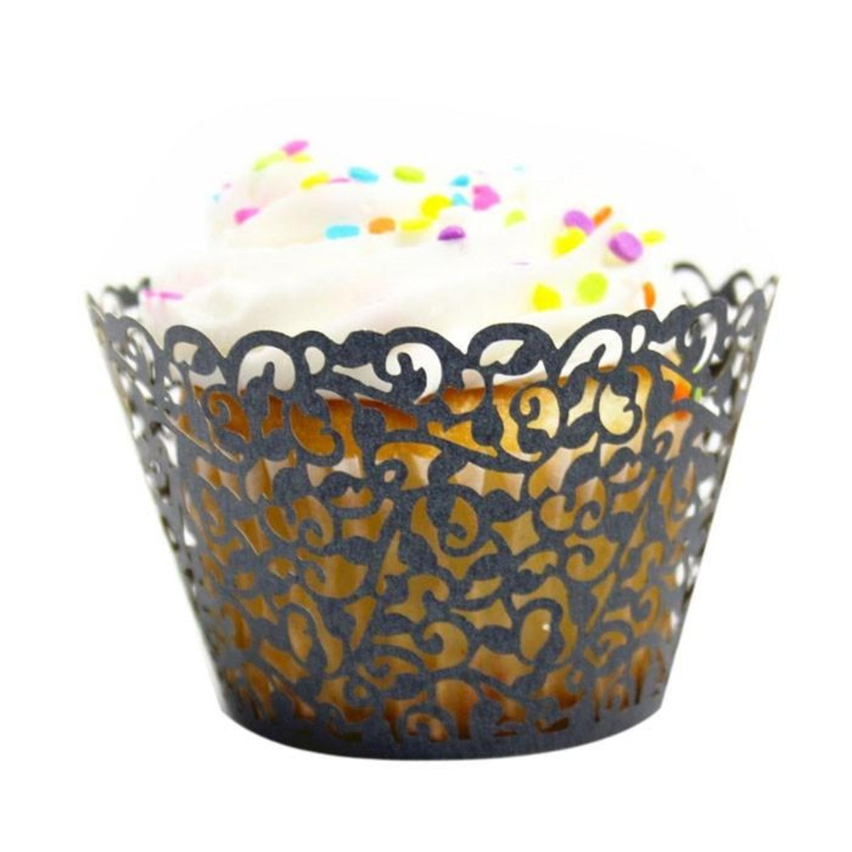 100-piece set of Delicate Vine Laser Cut Cupcake Wrappers
