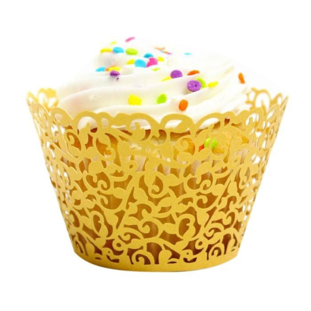 100-piece set of Delicate Vine Laser Cut Cupcake Wrappers