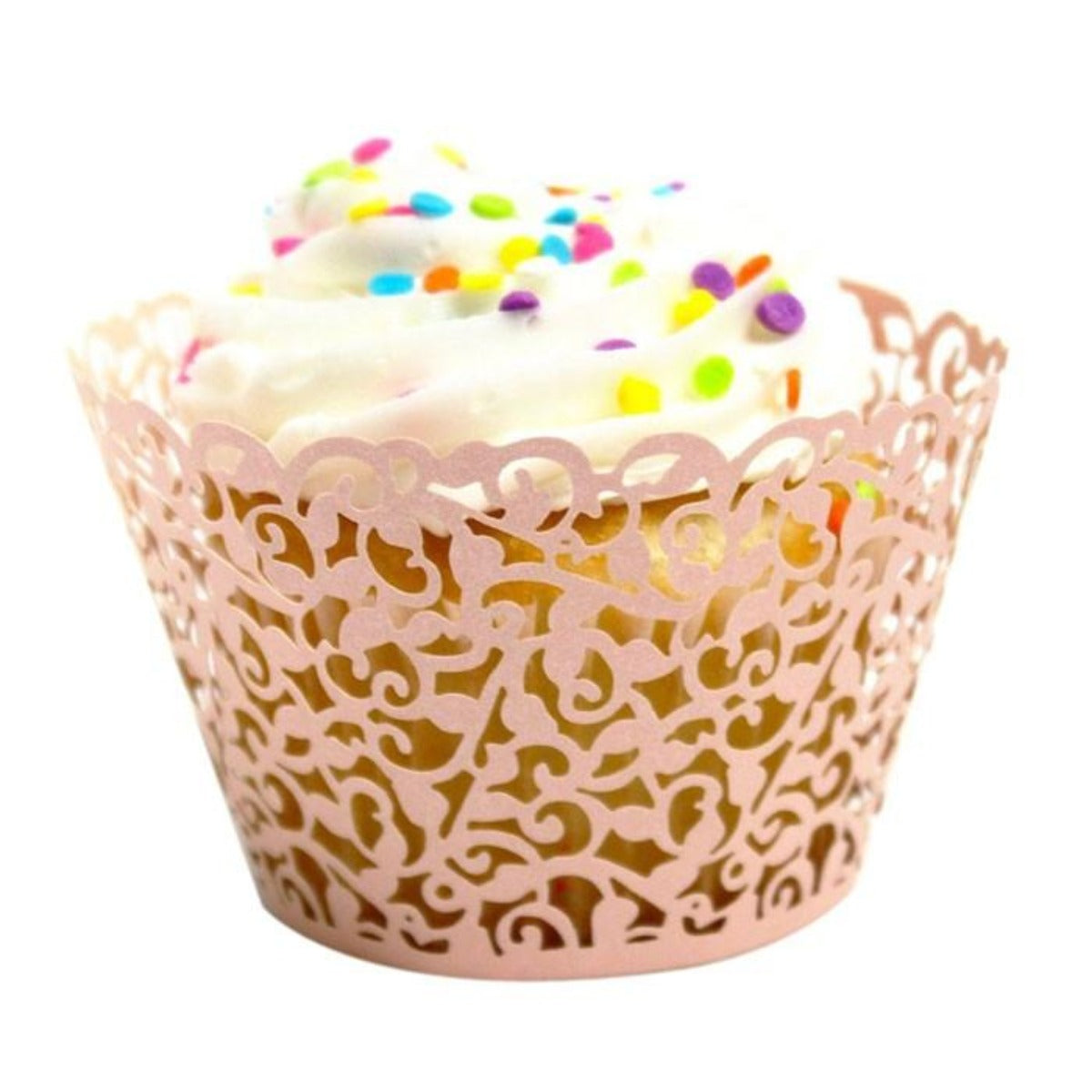 100-piece set of Delicate Vine Laser Cut Cupcake Wrappers