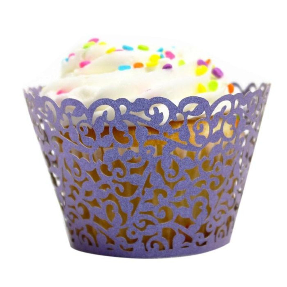 100-piece set of Delicate Vine Laser Cut Cupcake Wrappers