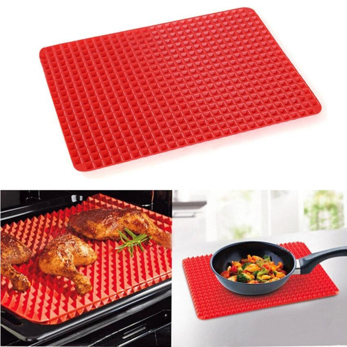 Heat Resistant Non-Stick Silicone Cooking Mat Set (2 Pieces)